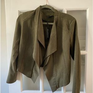 Green faux suede jacket in perfect condition never worn blank Ny